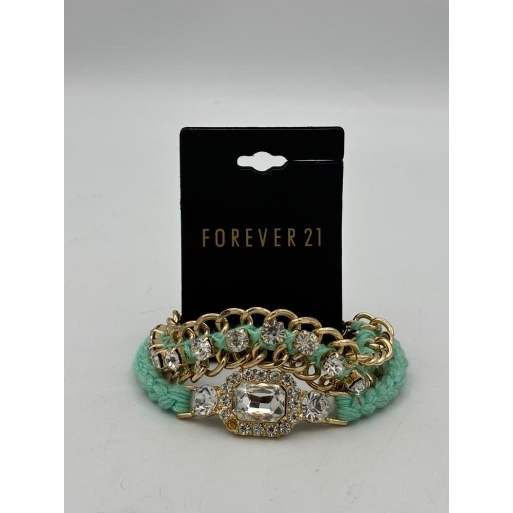 New 2 Pack Forever 21 Gold Tone Stretch Bracelets